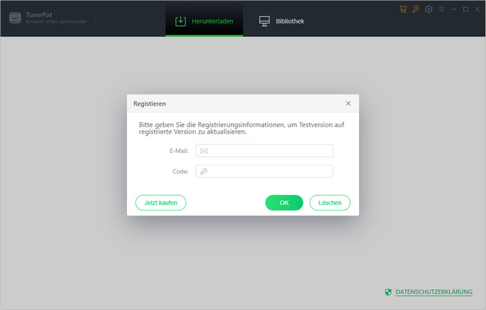 TunePat Amazon Video Downloader registrieren
