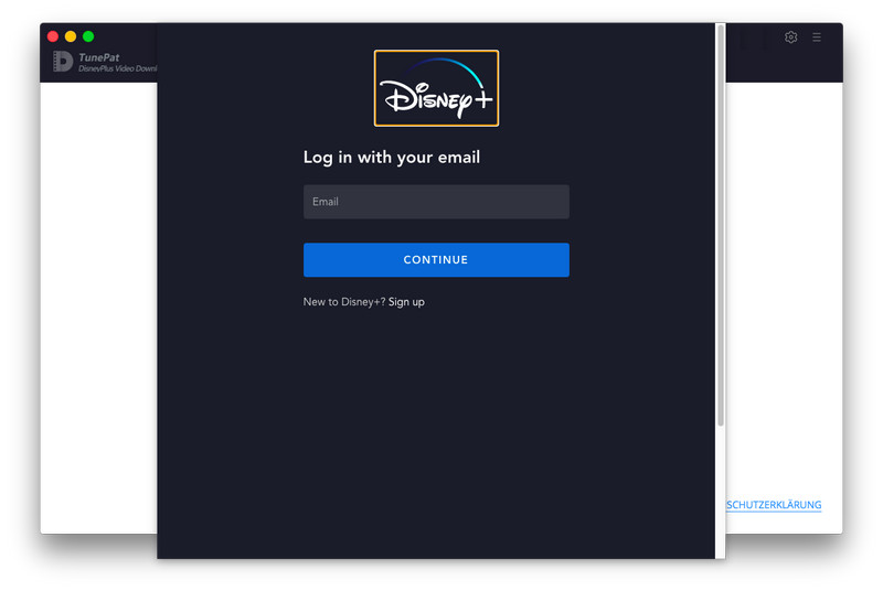 sich mit Disney Plus-Konto auf dem TunePat anmelden