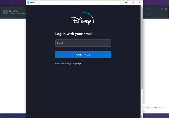 sich mit Disney Plus-Konto auf dem TunePat anmelden
