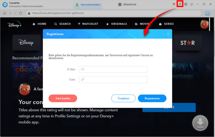 DisneyPlus Video Downloader registrieren