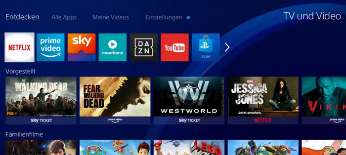 Netflix auf PS4 starten