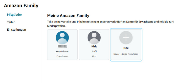 Zweiten Mitglied hinzufügen