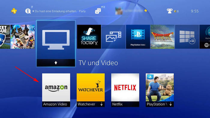 Prime Video App auf PS4 finden