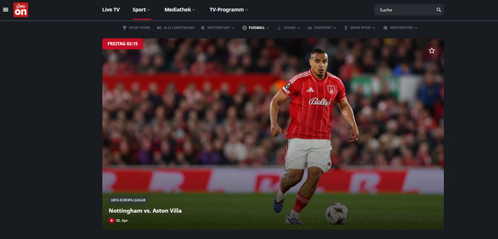 Fußball Streaming-Seite - ServusTV