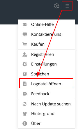 Logdatei öffnen