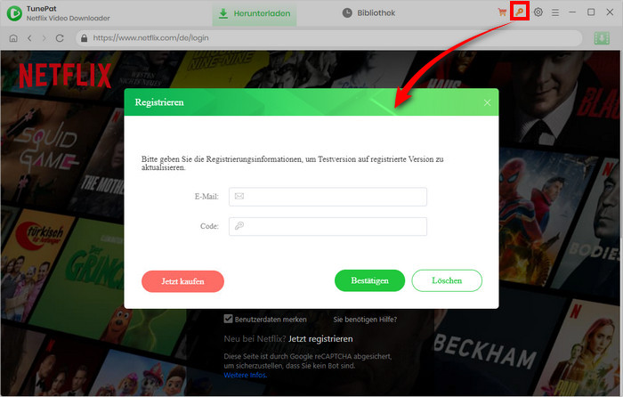 Registrieren Netflix Video Downloader