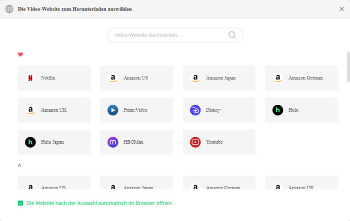 TikTok-Website auswählen